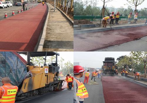 210國道完善工程PPP項目彩色路面工程首戰告捷