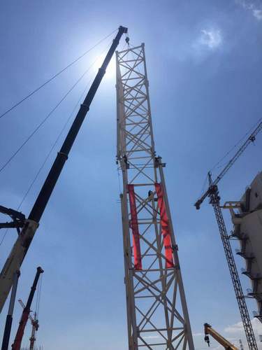 陜煤建設中煤公司：曹家灘項目部4#驅動機房至塊煤倉棧橋支架吊裝作業順利完成