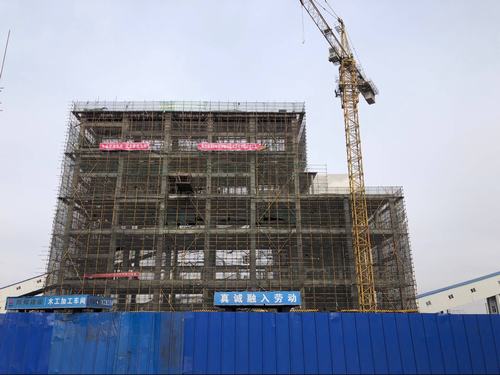 陜煤建設韓城分公司土建九項目部紅柳林選煤廠2#篩分破碎車間喜獲封頂