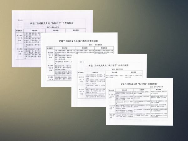 陜煤建設礦建二公司機關作風整治如火如荼